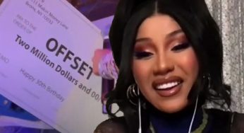 Cardi B Gives Offset Giant $2 Million Check During 30th Birthday Bash