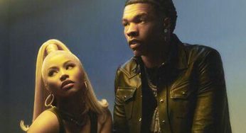 Nicki Minaj Poses Seductively In A Black Dress To Promote New Single With Lil Baby