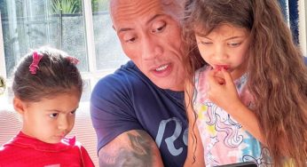 The Rock Drops Hilarious Photo As His Daughters Learn About Evil Pond Monsters