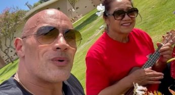 The Rock Spends Time With His Mom At Grandparents’ Grave