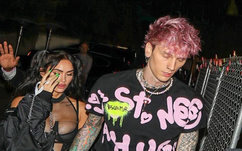 Megan Fox Stuns In Mesh Top Attending Avril Lavigne Concert With MGK