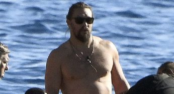 Jason Momoa Goes Shirtless On Boat With Crew After Lisa Bonet Split