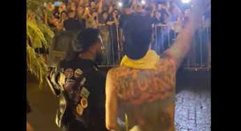 Machine Gun Kelly Performs Outside Paraguay Hotel After His Show Was Cancelled Due To Weather