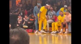 LeBron James Caught On Video Kicking Teammate Out Of Seat On Bench