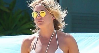 Kate Hudson Flashes Her Cheeky Side In Flowery White Bikini In Italy