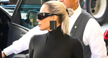 Kim Kardashian Turns Heads In A Pair Of Credit Card Balenciaga Earrings